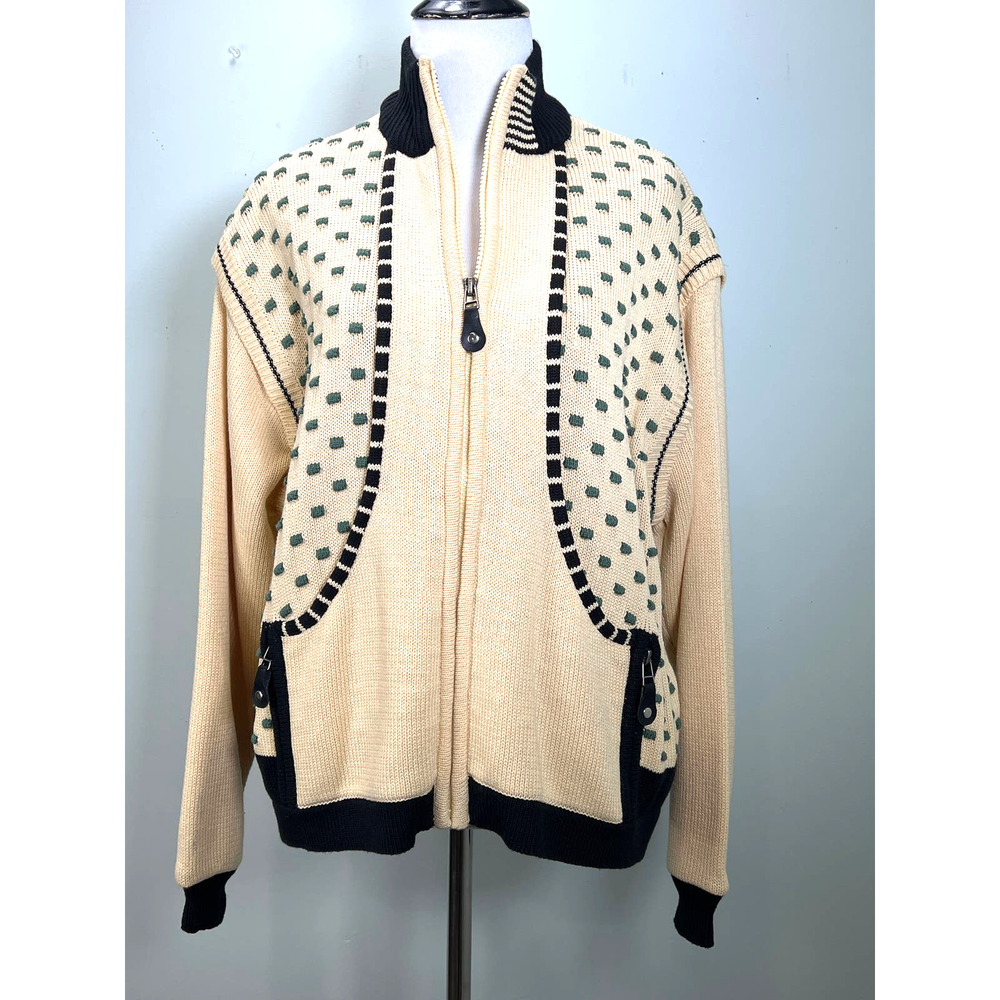 Jaime Sadock Sweater Jacket Medium Zip Up Convertible Vest Golf Lined Vtg NWT